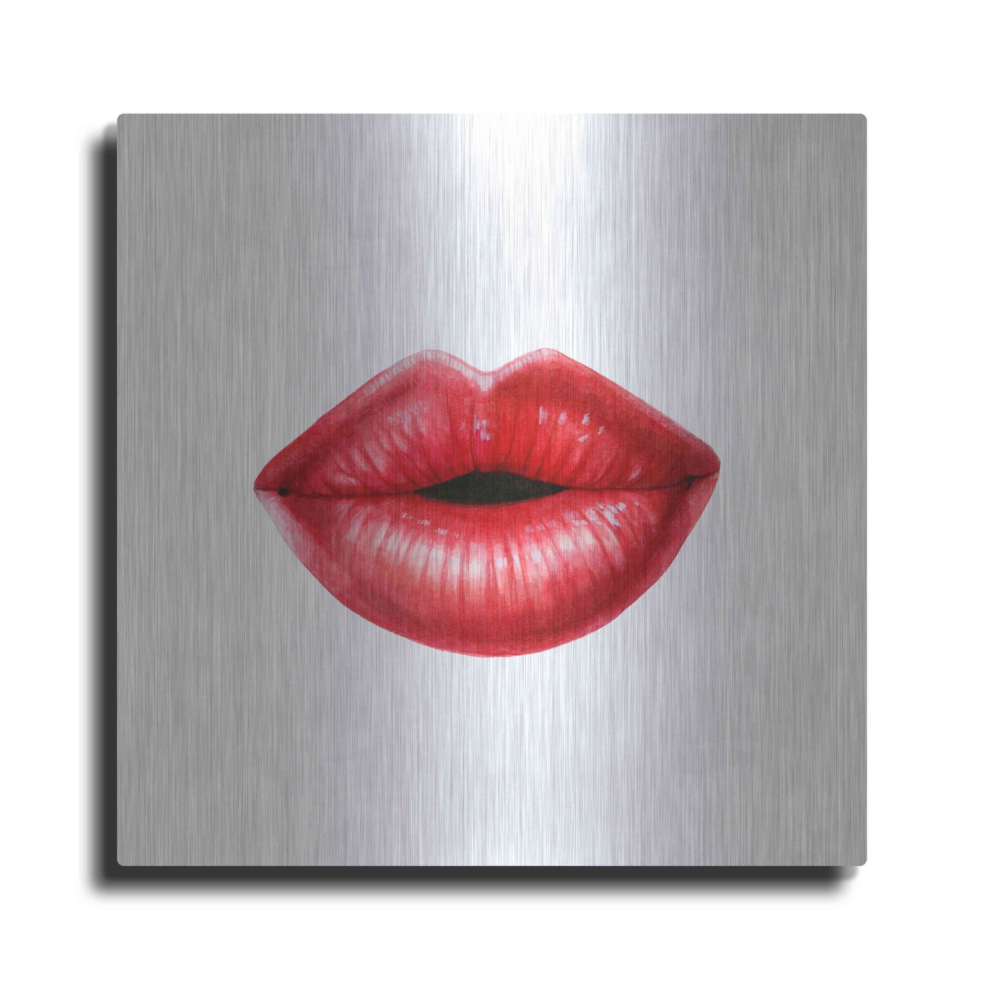 Luxe Metal Art 'Emotion Lips I' by Grace Popp, Metal Wall Art