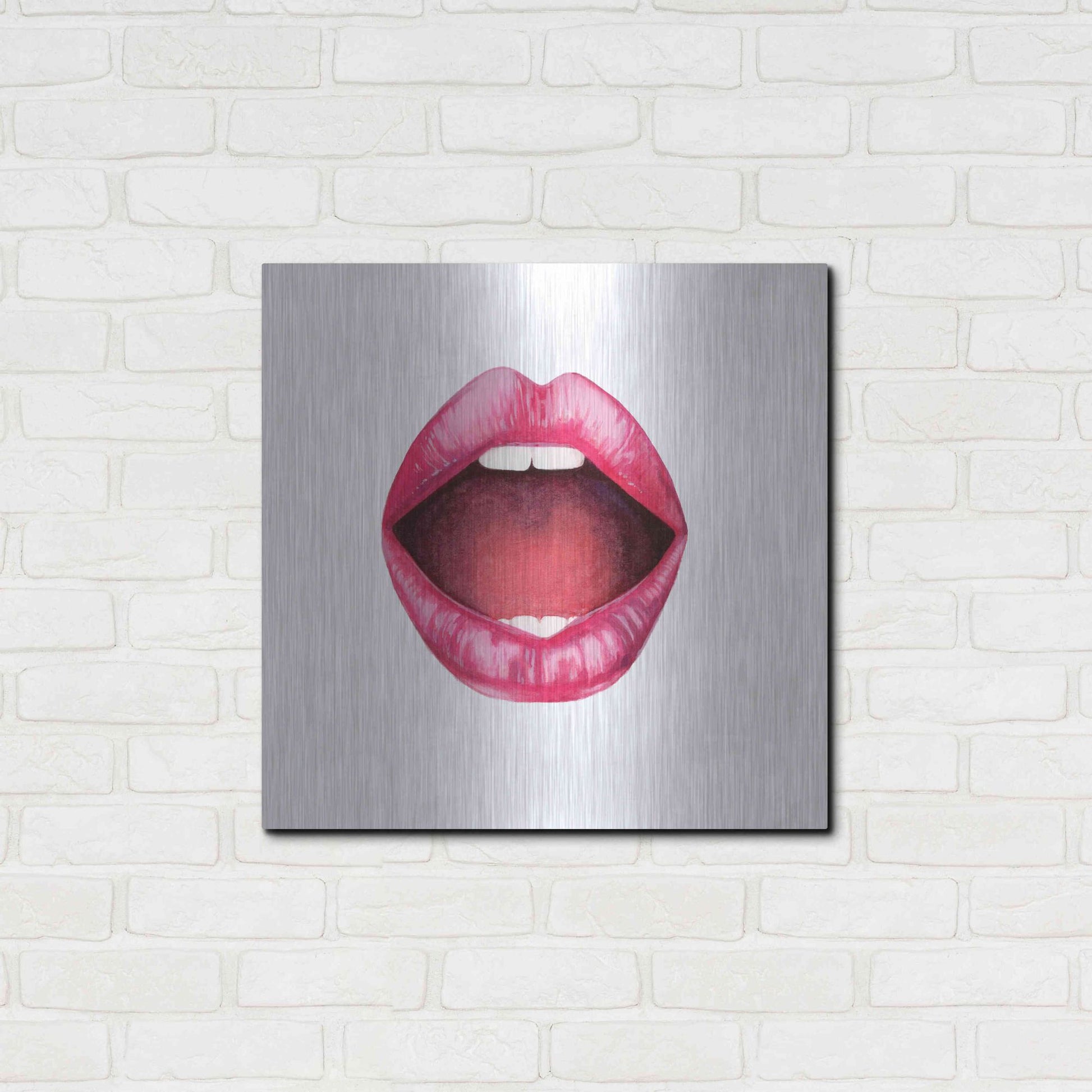 Luxe Metal Art 'Emotion Lips II' by Grace Popp, Metal Wall Art,24x24