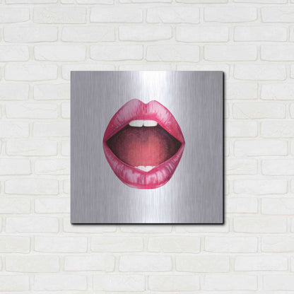 Luxe Metal Art 'Emotion Lips II' by Grace Popp, Metal Wall Art,24x24