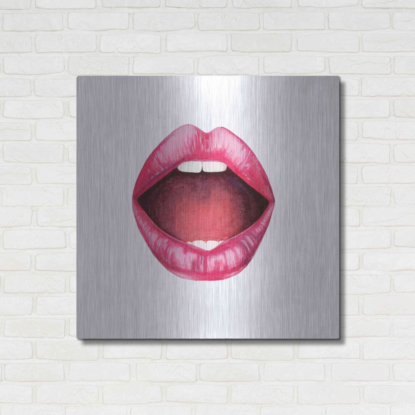 Luxe Metal Art 'Emotion Lips II' by Grace Popp, Metal Wall Art,36x36