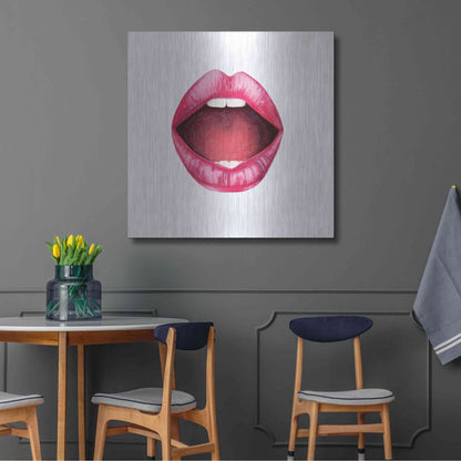 Luxe Metal Art 'Emotion Lips II' by Grace Popp, Metal Wall Art,36x36