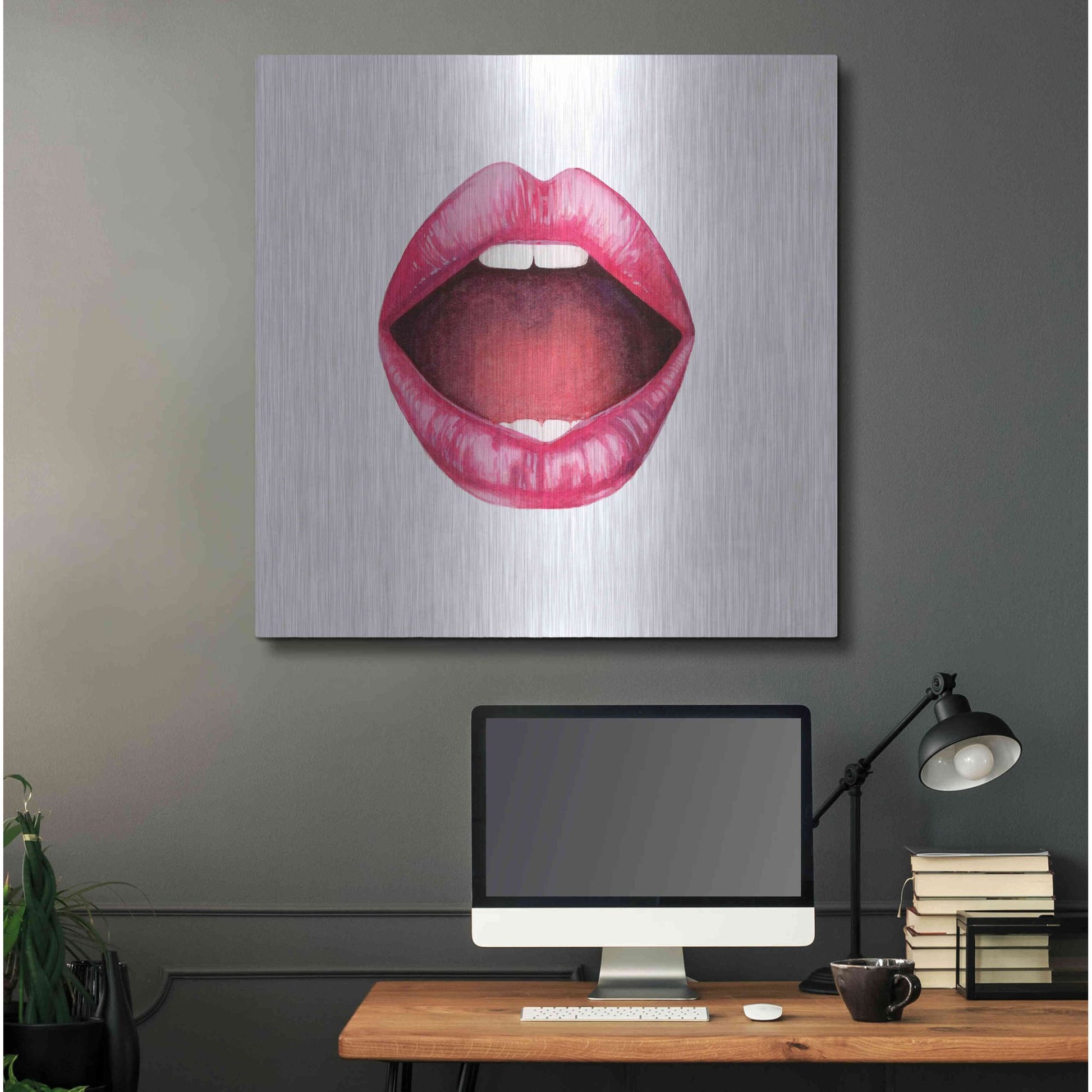 Luxe Metal Art 'Emotion Lips II' by Grace Popp, Metal Wall Art,36x36