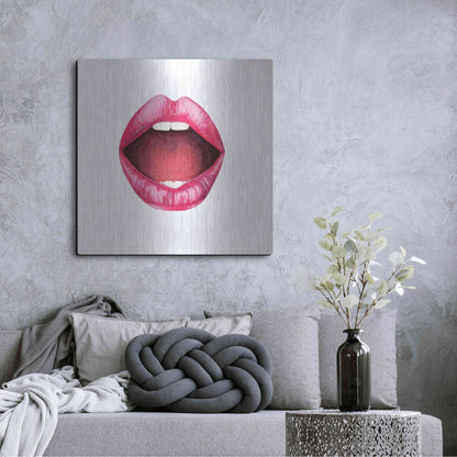 Luxe Metal Art 'Emotion Lips II' by Grace Popp, Metal Wall Art,36x36