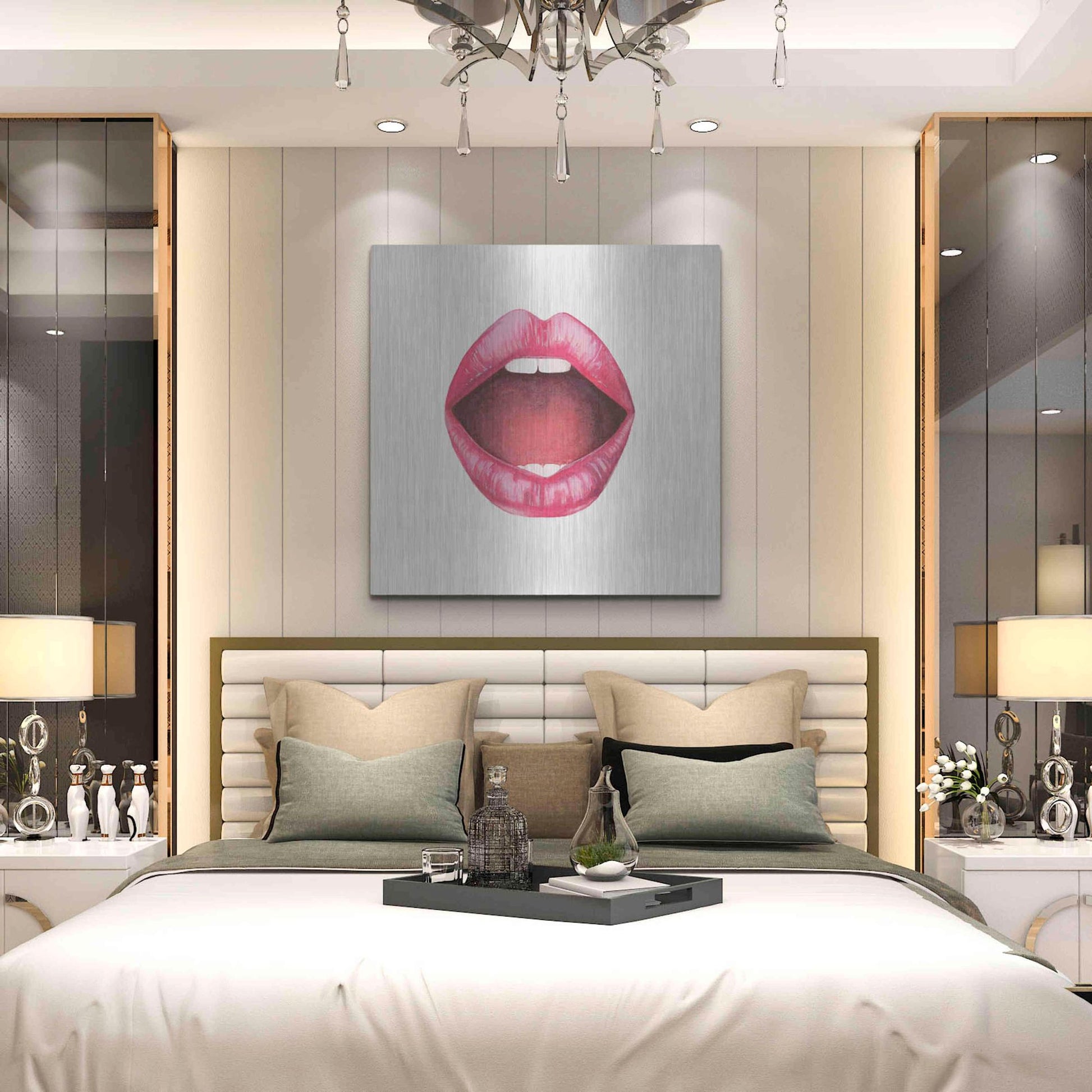 Luxe Metal Art 'Emotion Lips II' by Grace Popp, Metal Wall Art,36x36