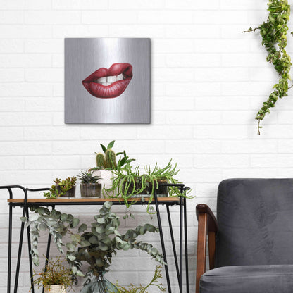 Luxe Metal Art 'Emotion Lips III' by Grace Popp, Metal Wall Art,12x12