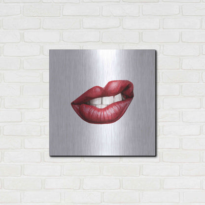 Luxe Metal Art 'Emotion Lips III' by Grace Popp, Metal Wall Art,24x24