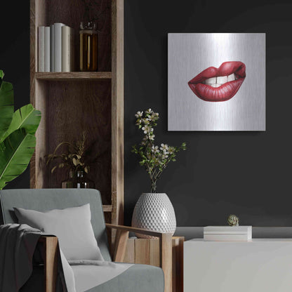 Luxe Metal Art 'Emotion Lips III' by Grace Popp, Metal Wall Art,24x24