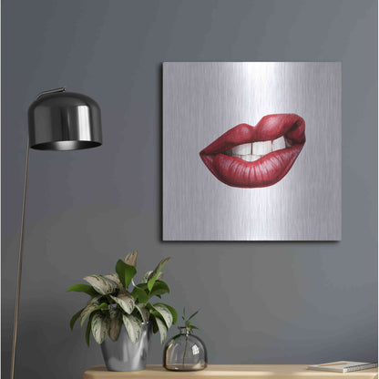 Luxe Metal Art 'Emotion Lips III' by Grace Popp, Metal Wall Art,24x24