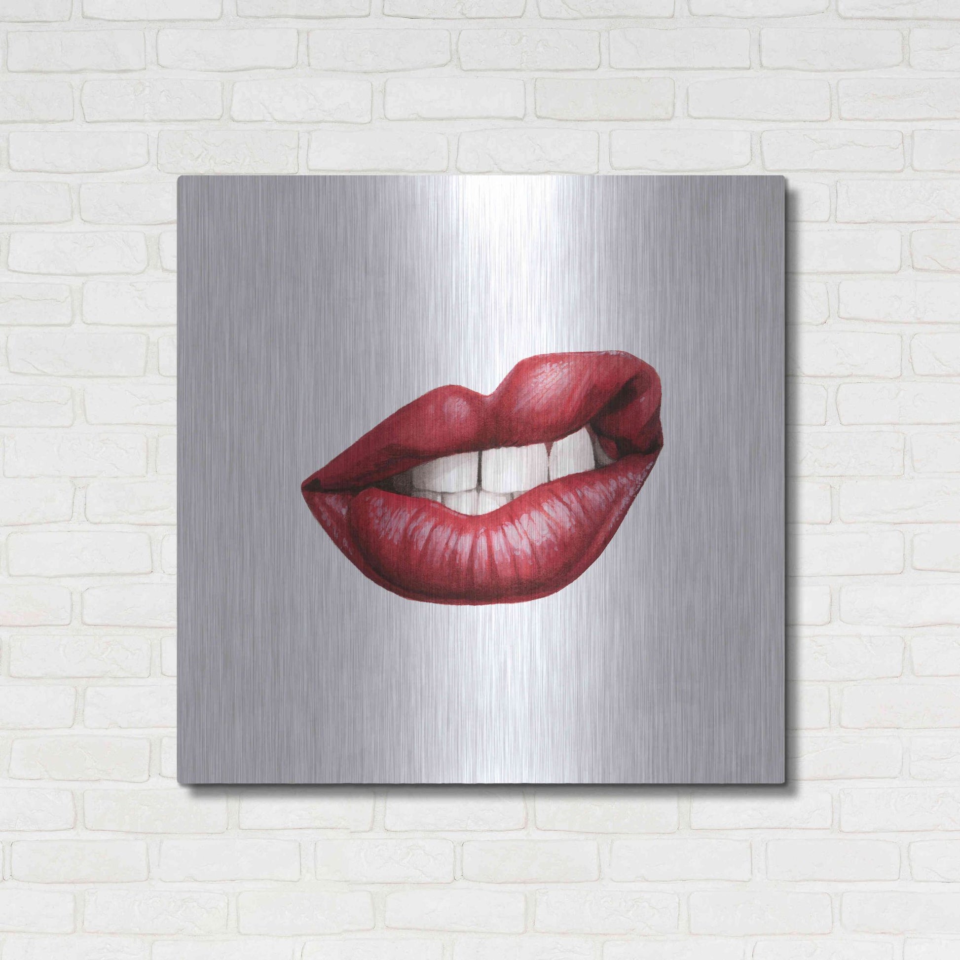 Luxe Metal Art 'Emotion Lips III' by Grace Popp, Metal Wall Art,36x36