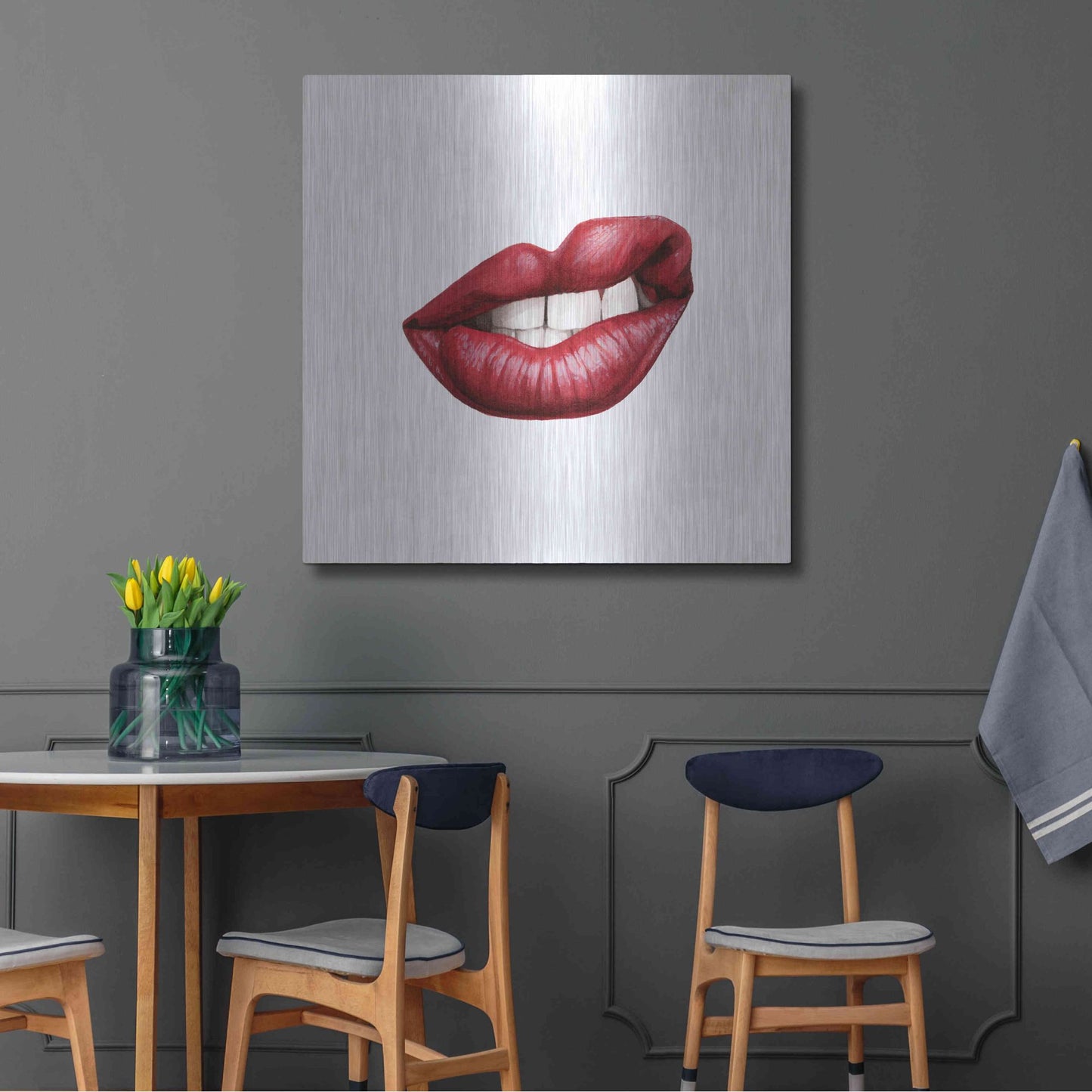 Luxe Metal Art 'Emotion Lips III' by Grace Popp, Metal Wall Art,36x36