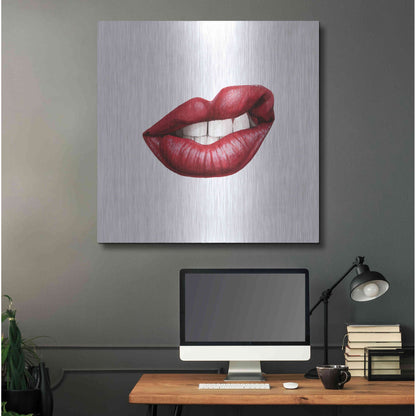 Luxe Metal Art 'Emotion Lips III' by Grace Popp, Metal Wall Art,36x36