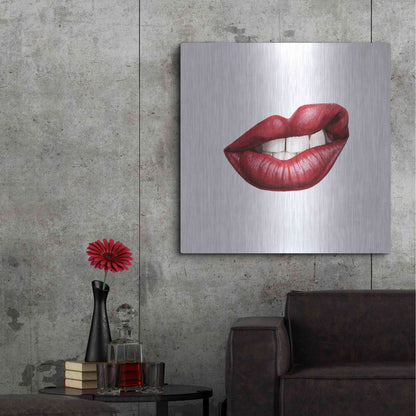 Luxe Metal Art 'Emotion Lips III' by Grace Popp, Metal Wall Art,36x36