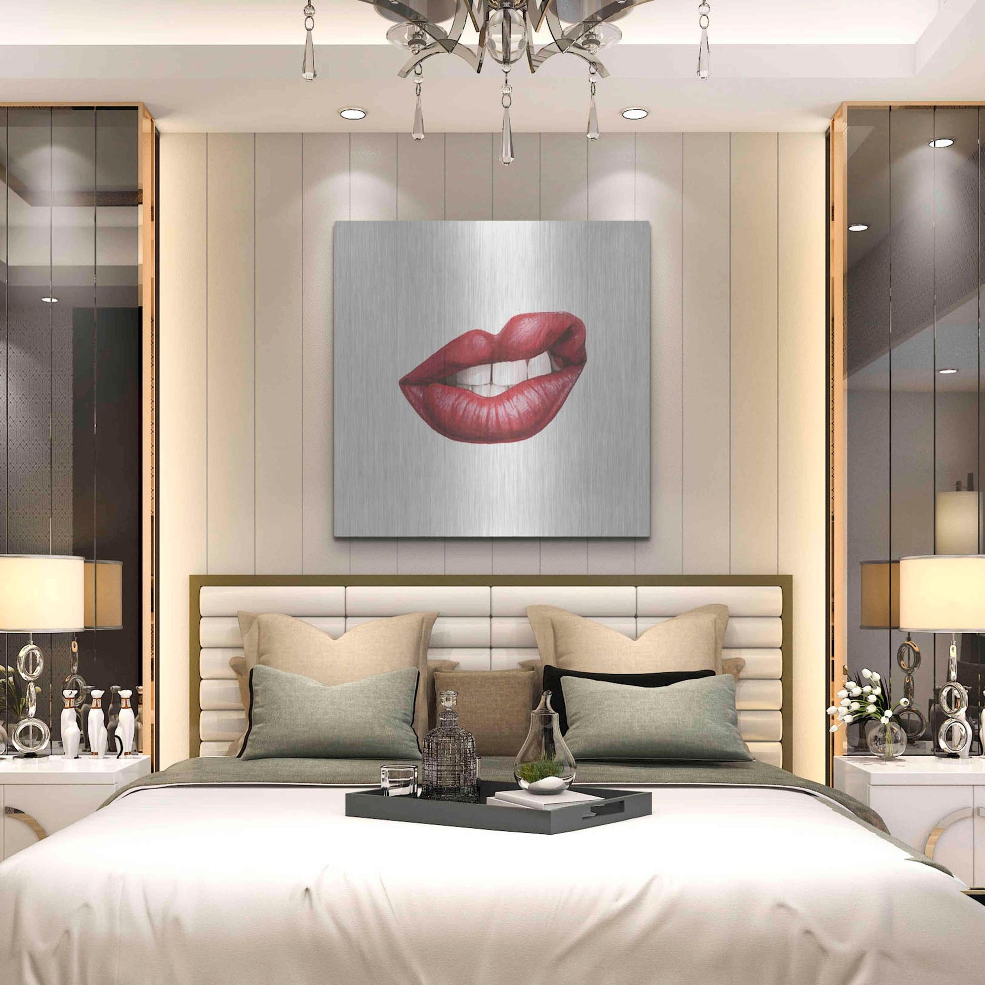 Luxe Metal Art 'Emotion Lips III' by Grace Popp, Metal Wall Art,36x36