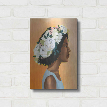 Luxe Metal Art 'Modern Laurel I' by Grace Popp, Metal Wall Art,12x16