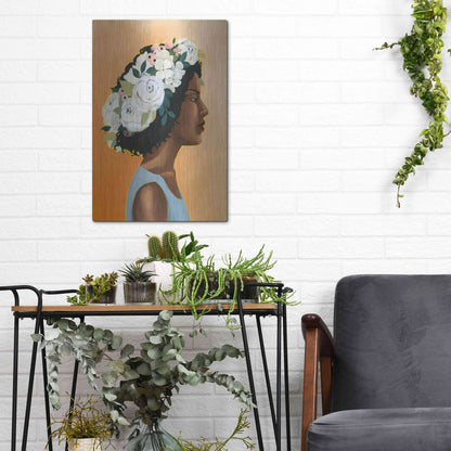 Luxe Metal Art 'Modern Laurel I' by Grace Popp, Metal Wall Art,12x16
