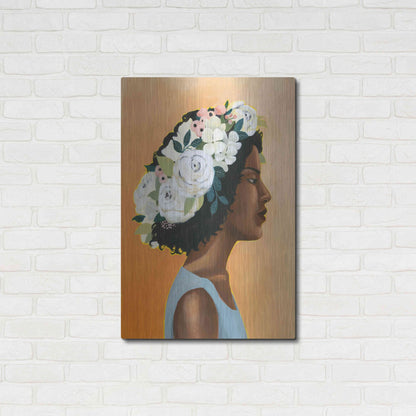 Luxe Metal Art 'Modern Laurel I' by Grace Popp, Metal Wall Art,24x36
