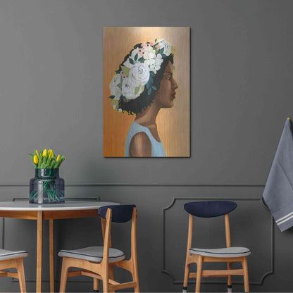 Luxe Metal Art 'Modern Laurel I' by Grace Popp, Metal Wall Art,24x36