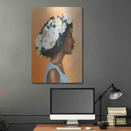 Luxe Metal Art 'Modern Laurel I' by Grace Popp, Metal Wall Art,24x36
