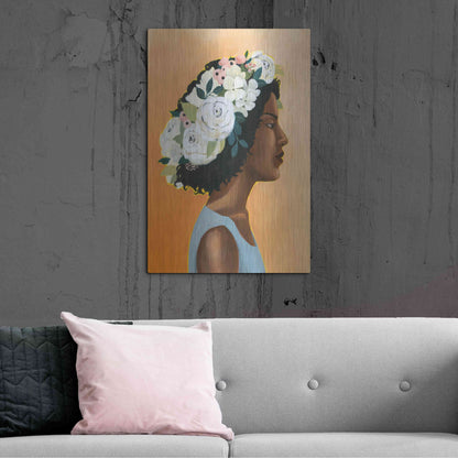 Luxe Metal Art 'Modern Laurel I' by Grace Popp, Metal Wall Art,24x36