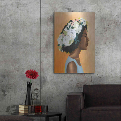 Luxe Metal Art 'Modern Laurel I' by Grace Popp, Metal Wall Art,24x36
