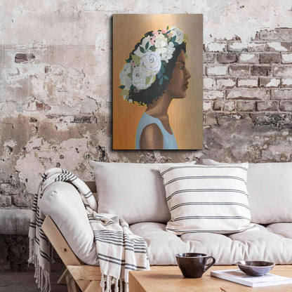 Luxe Metal Art 'Modern Laurel I' by Grace Popp, Metal Wall Art,24x36