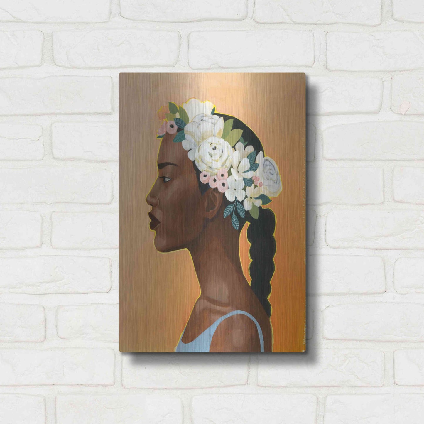 Luxe Metal Art 'Modern Laurel II' by Grace Popp, Metal Wall Art,12x16