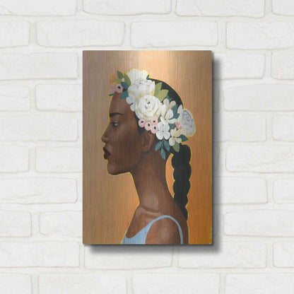Luxe Metal Art 'Modern Laurel II' by Grace Popp, Metal Wall Art,12x16