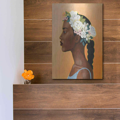Luxe Metal Art 'Modern Laurel II' by Grace Popp, Metal Wall Art,12x16