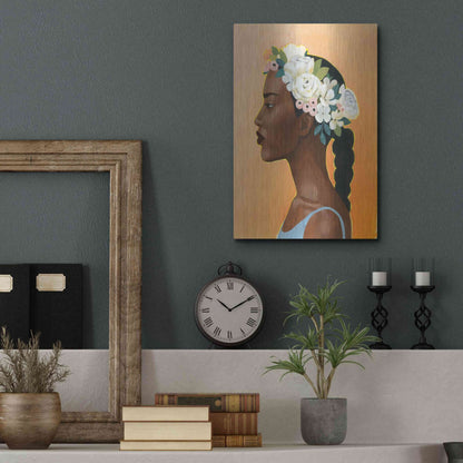 Luxe Metal Art 'Modern Laurel II' by Grace Popp, Metal Wall Art,12x16