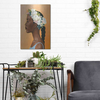 Luxe Metal Art 'Modern Laurel II' by Grace Popp, Metal Wall Art,12x16
