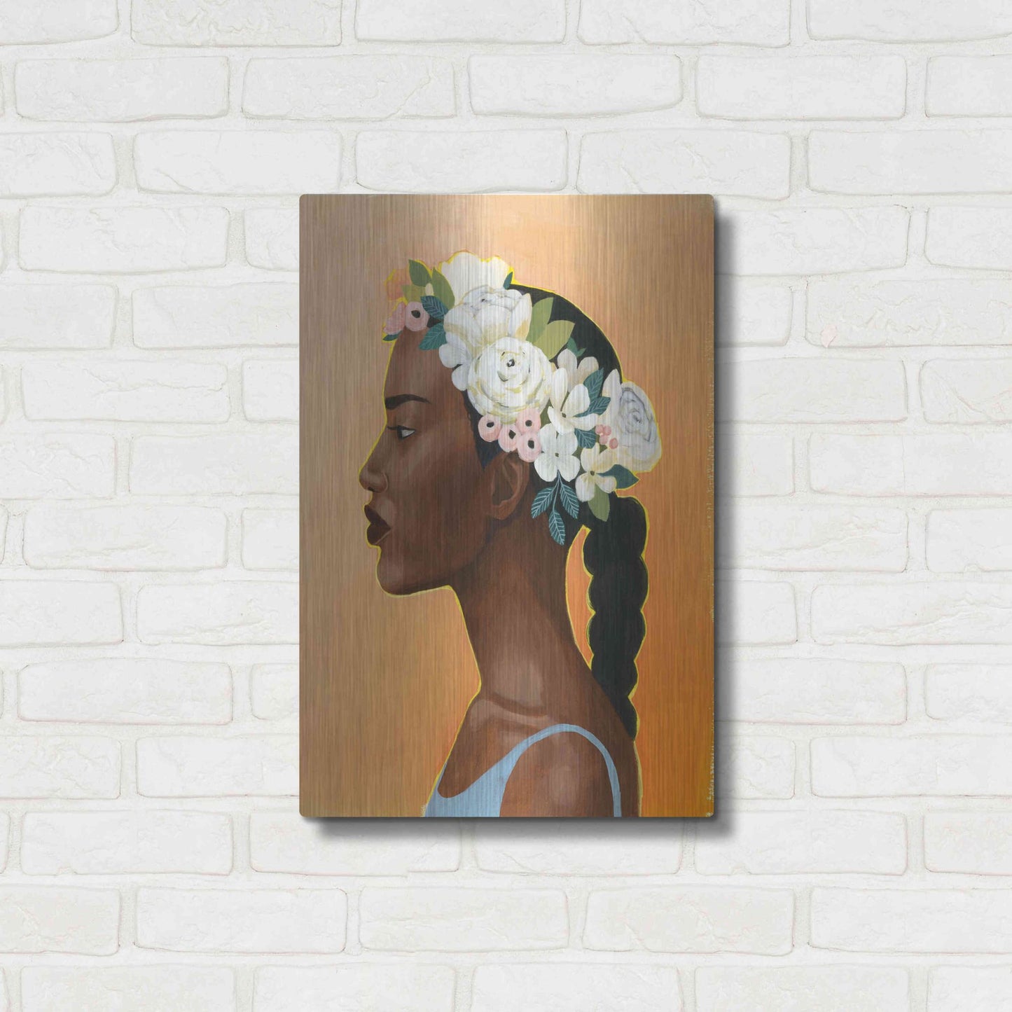 Luxe Metal Art 'Modern Laurel II' by Grace Popp, Metal Wall Art,16x24