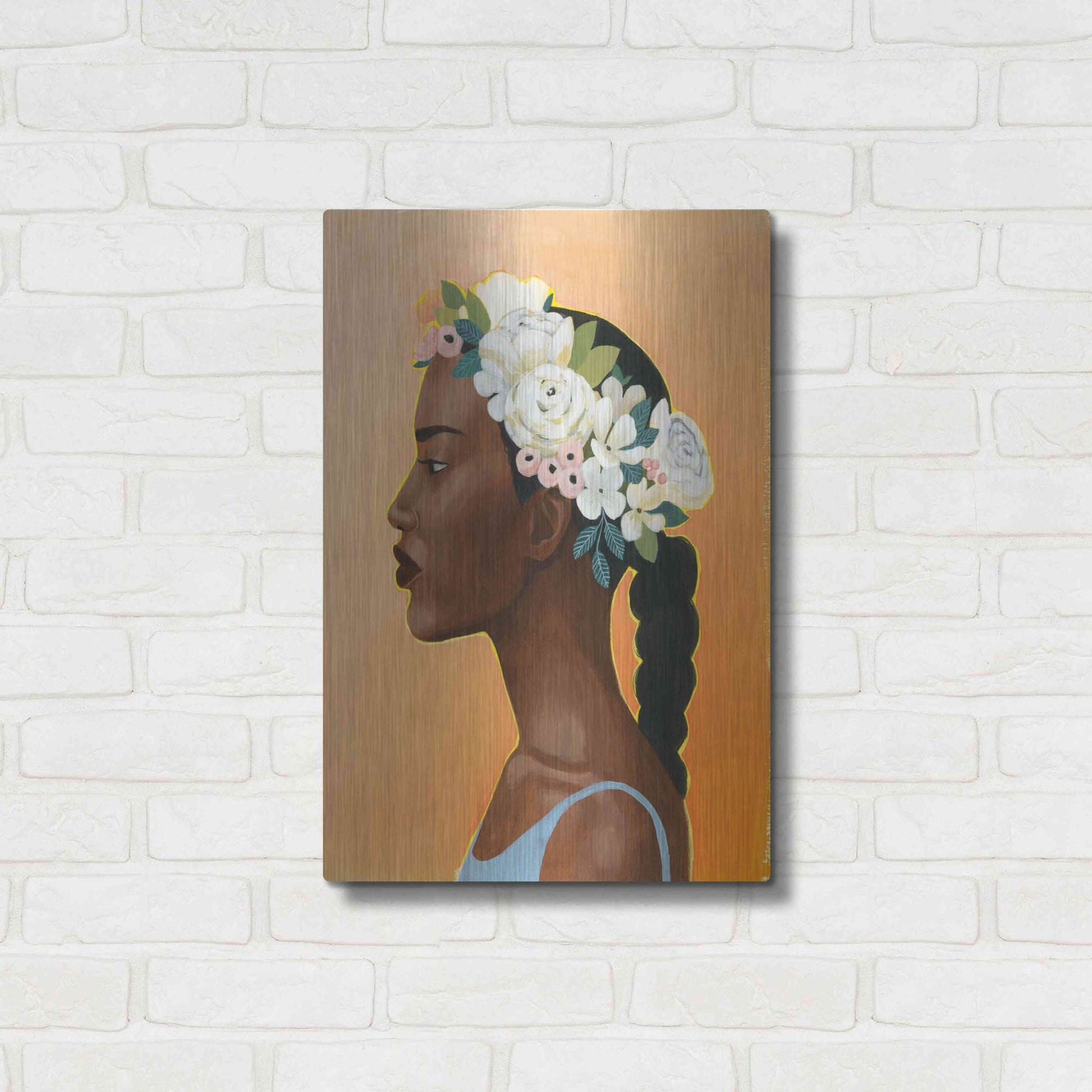 Luxe Metal Art 'Modern Laurel II' by Grace Popp, Metal Wall Art,16x24