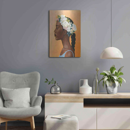 Luxe Metal Art 'Modern Laurel II' by Grace Popp, Metal Wall Art,16x24