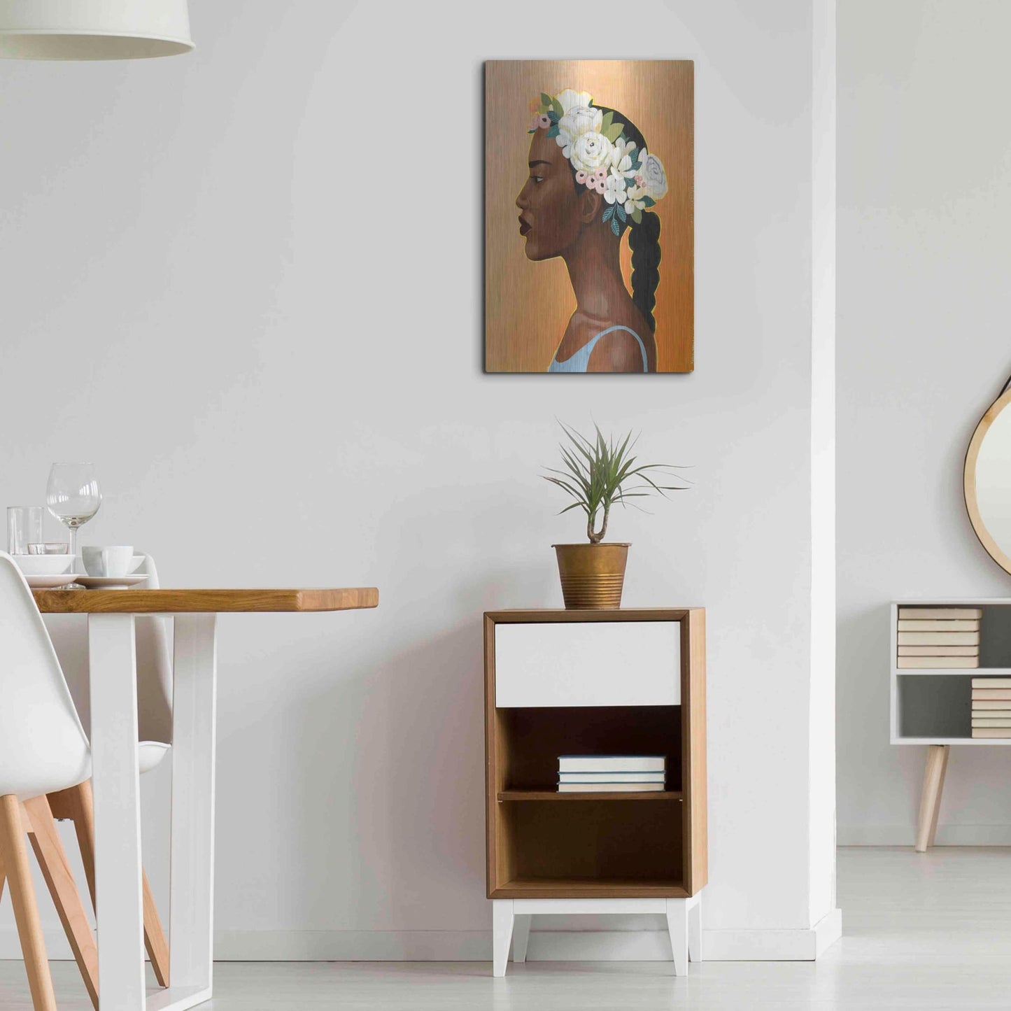 Luxe Metal Art 'Modern Laurel II' by Grace Popp, Metal Wall Art,16x24