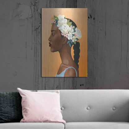 Luxe Metal Art 'Modern Laurel II' by Grace Popp, Metal Wall Art,24x36