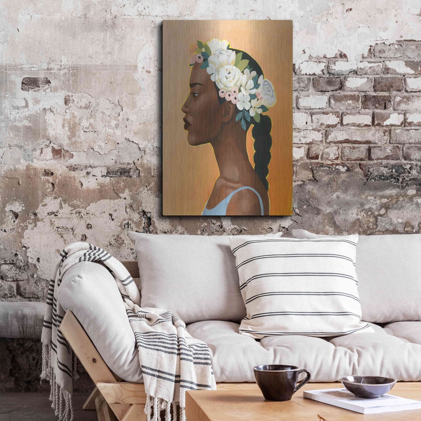 Luxe Metal Art 'Modern Laurel II' by Grace Popp, Metal Wall Art,24x36