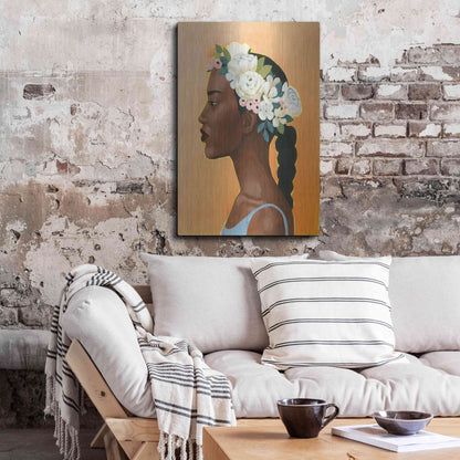Luxe Metal Art 'Modern Laurel II' by Grace Popp, Metal Wall Art,24x36