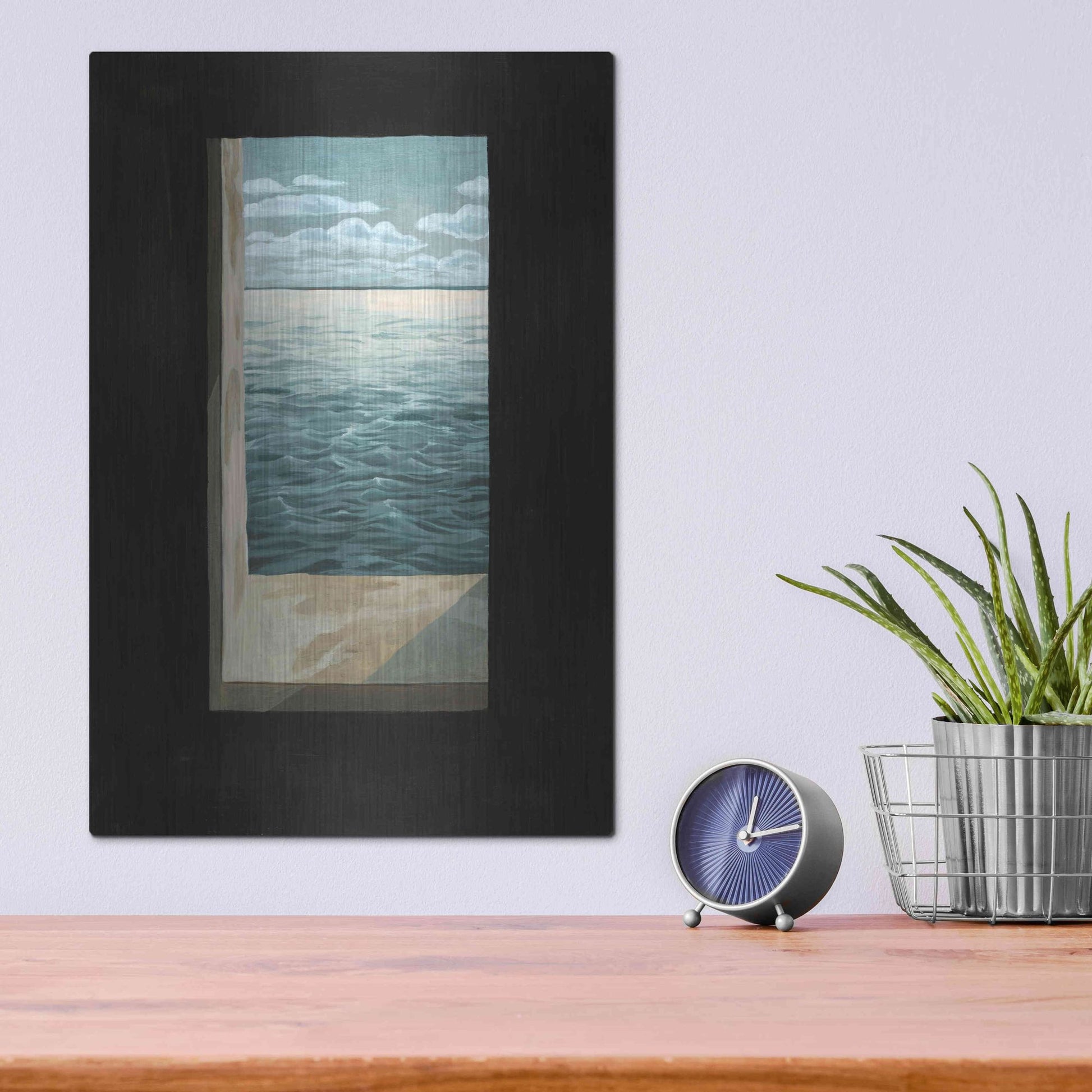 Luxe Metal Art 'Out of the Lighthouse I' by Grace Popp, Metal Wall Art,12x16