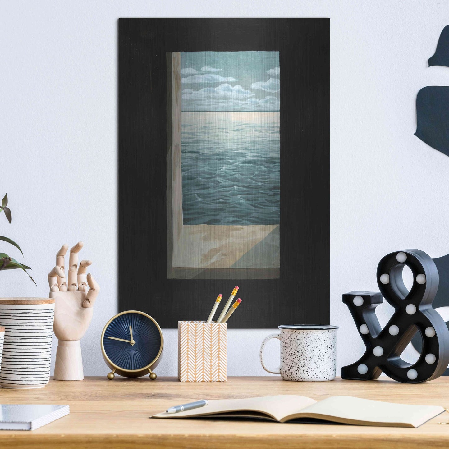 Luxe Metal Art 'Out of the Lighthouse I' by Grace Popp, Metal Wall Art,12x16