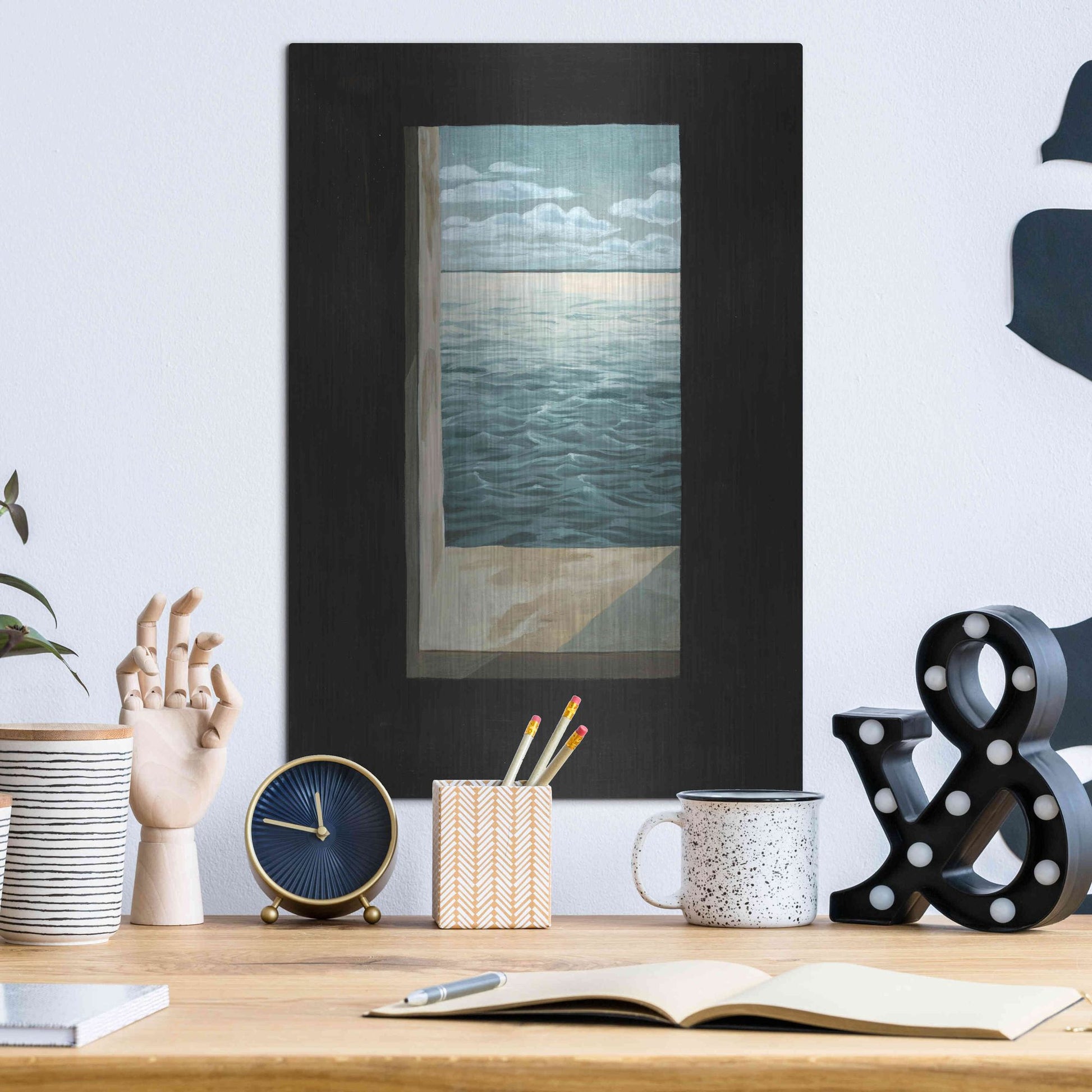 Luxe Metal Art 'Out of the Lighthouse I' by Grace Popp, Metal Wall Art,12x16