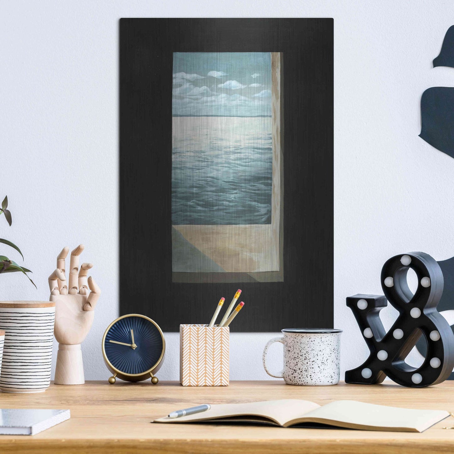 Luxe Metal Art 'Out of the Lighthouse II' by Grace Popp, Metal Wall Art,12x16