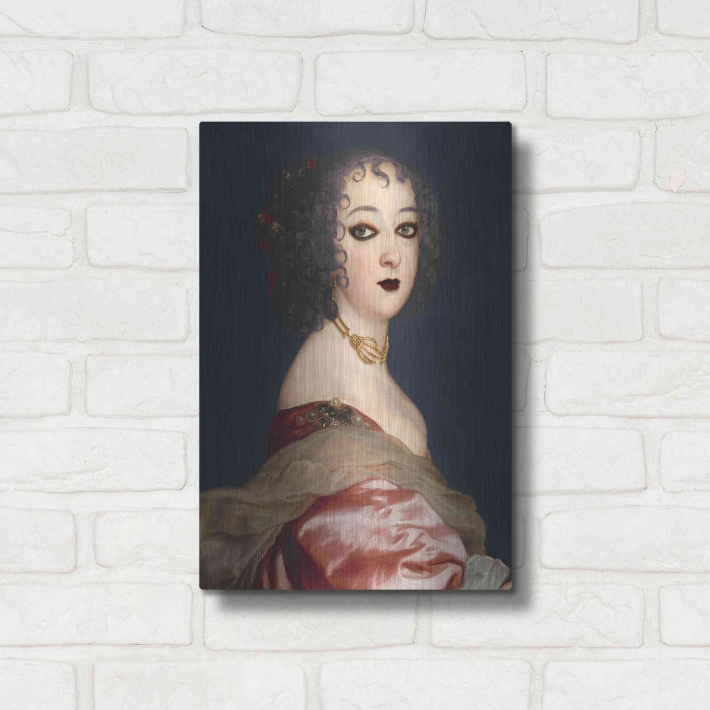 Luxe Metal Art 'Gothic Jane II' by Grace Popp, Metal Wall Art,12x16