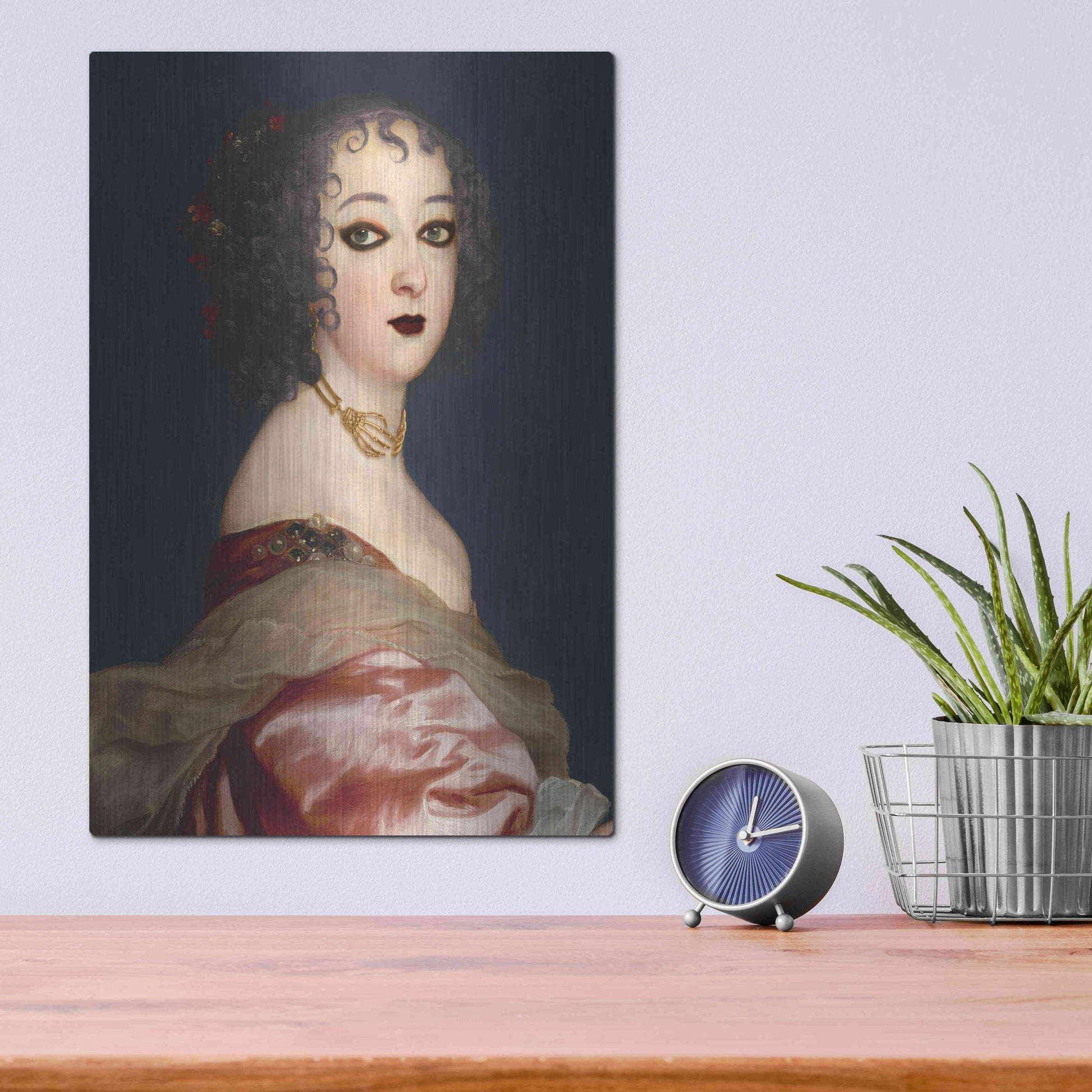 Luxe Metal Art 'Gothic Jane II' by Grace Popp, Metal Wall Art,12x16