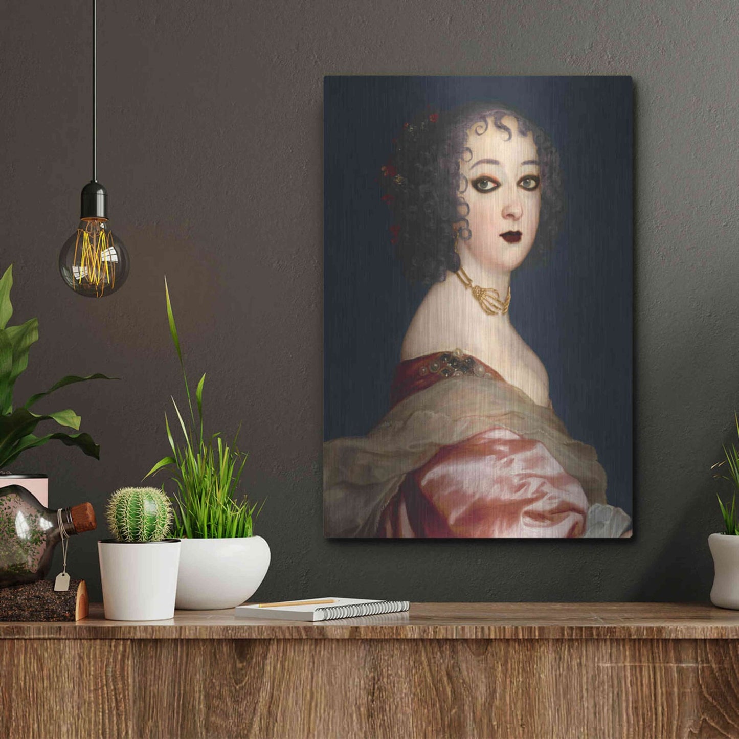 Luxe Metal Art 'Gothic Jane II' by Grace Popp, Metal Wall Art,12x16