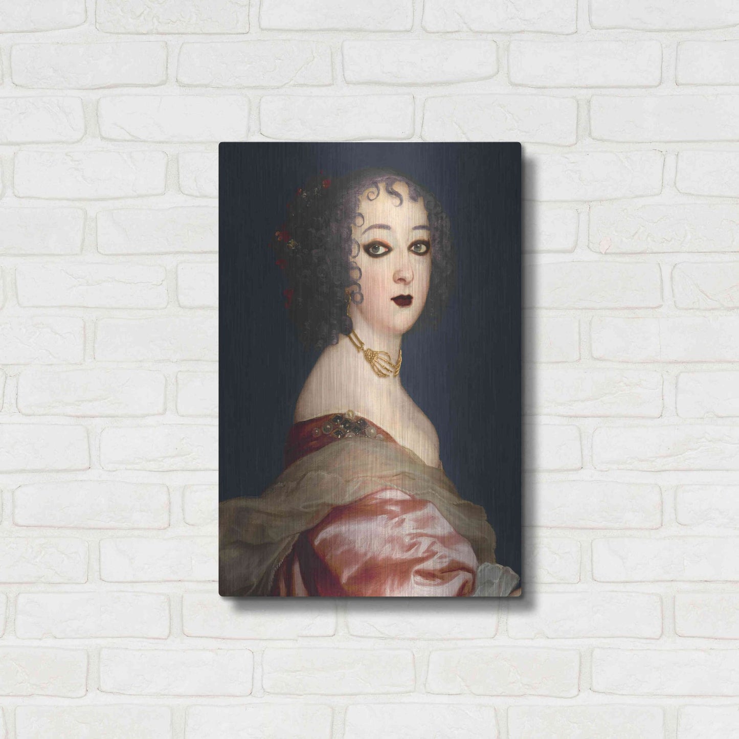 Luxe Metal Art 'Gothic Jane II' by Grace Popp, Metal Wall Art,16x24