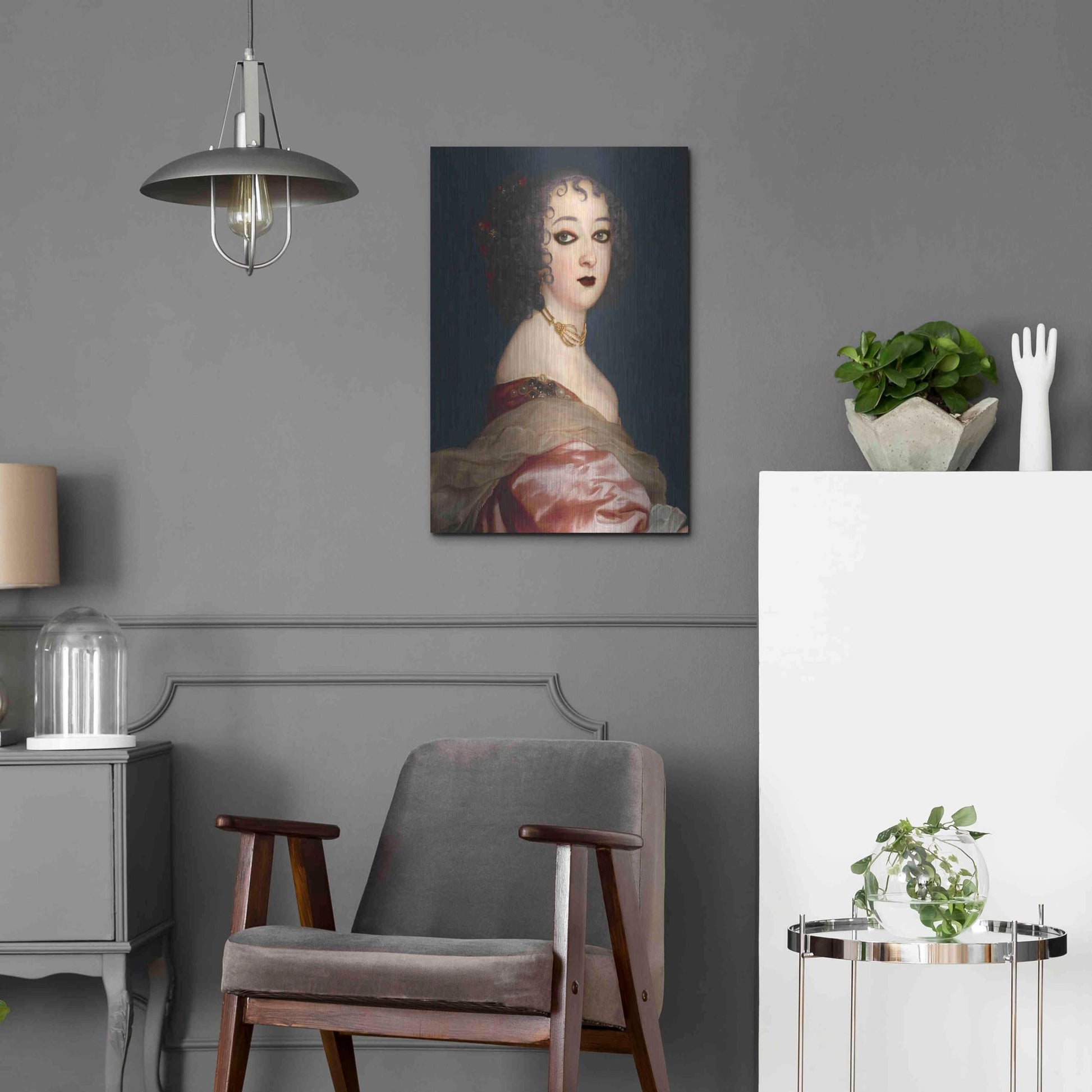 Luxe Metal Art 'Gothic Jane II' by Grace Popp, Metal Wall Art,16x24