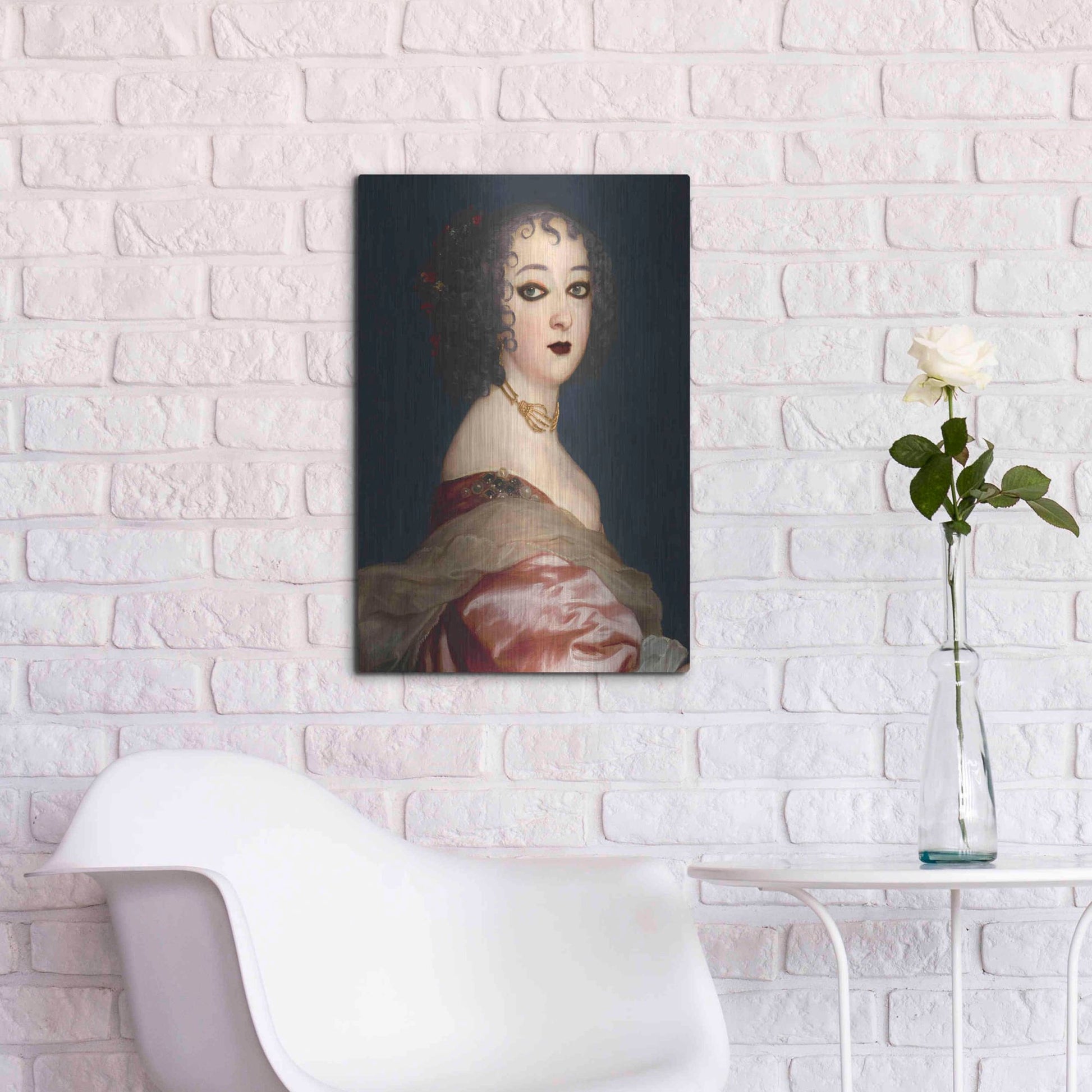 Luxe Metal Art 'Gothic Jane II' by Grace Popp, Metal Wall Art,16x24