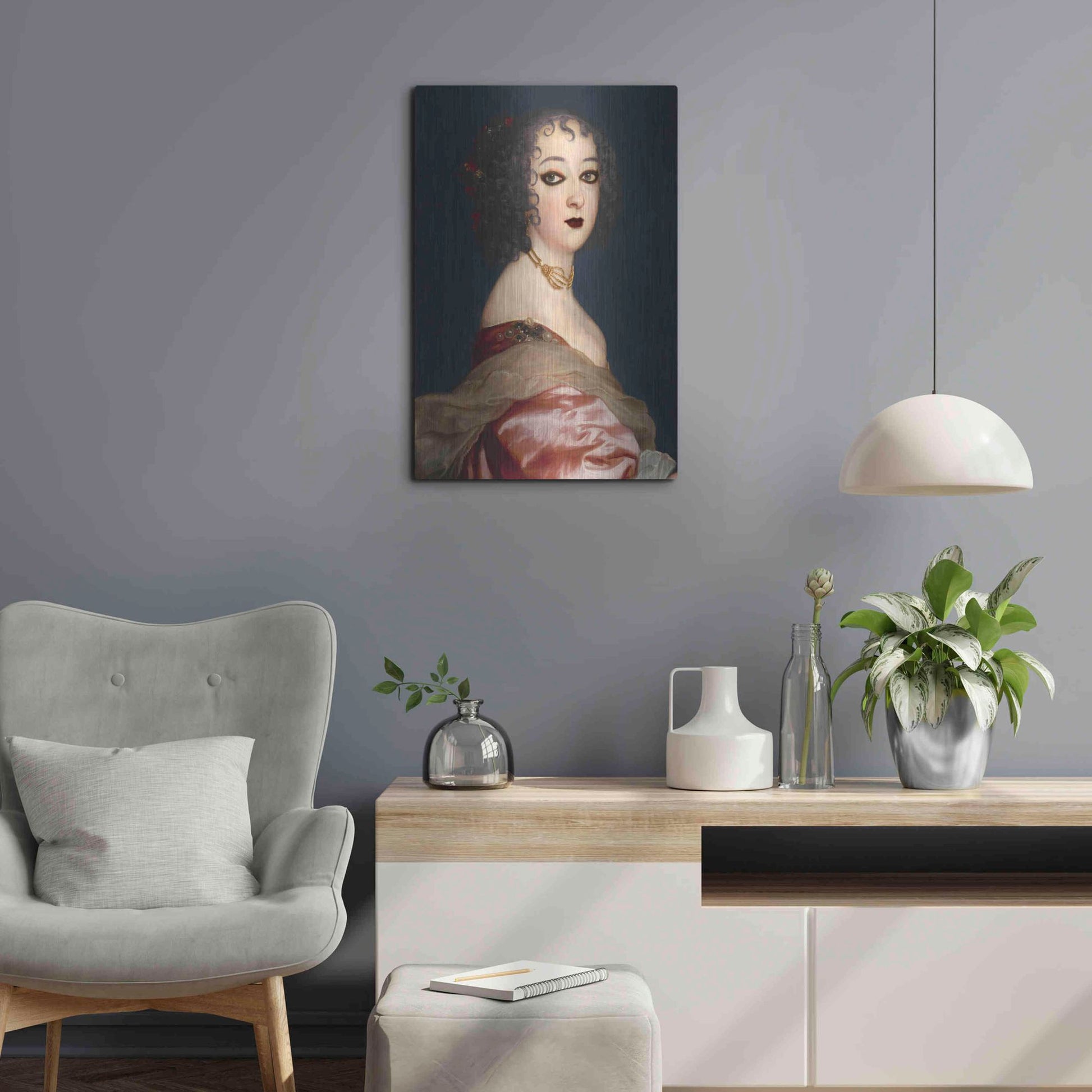 Luxe Metal Art 'Gothic Jane II' by Grace Popp, Metal Wall Art,16x24