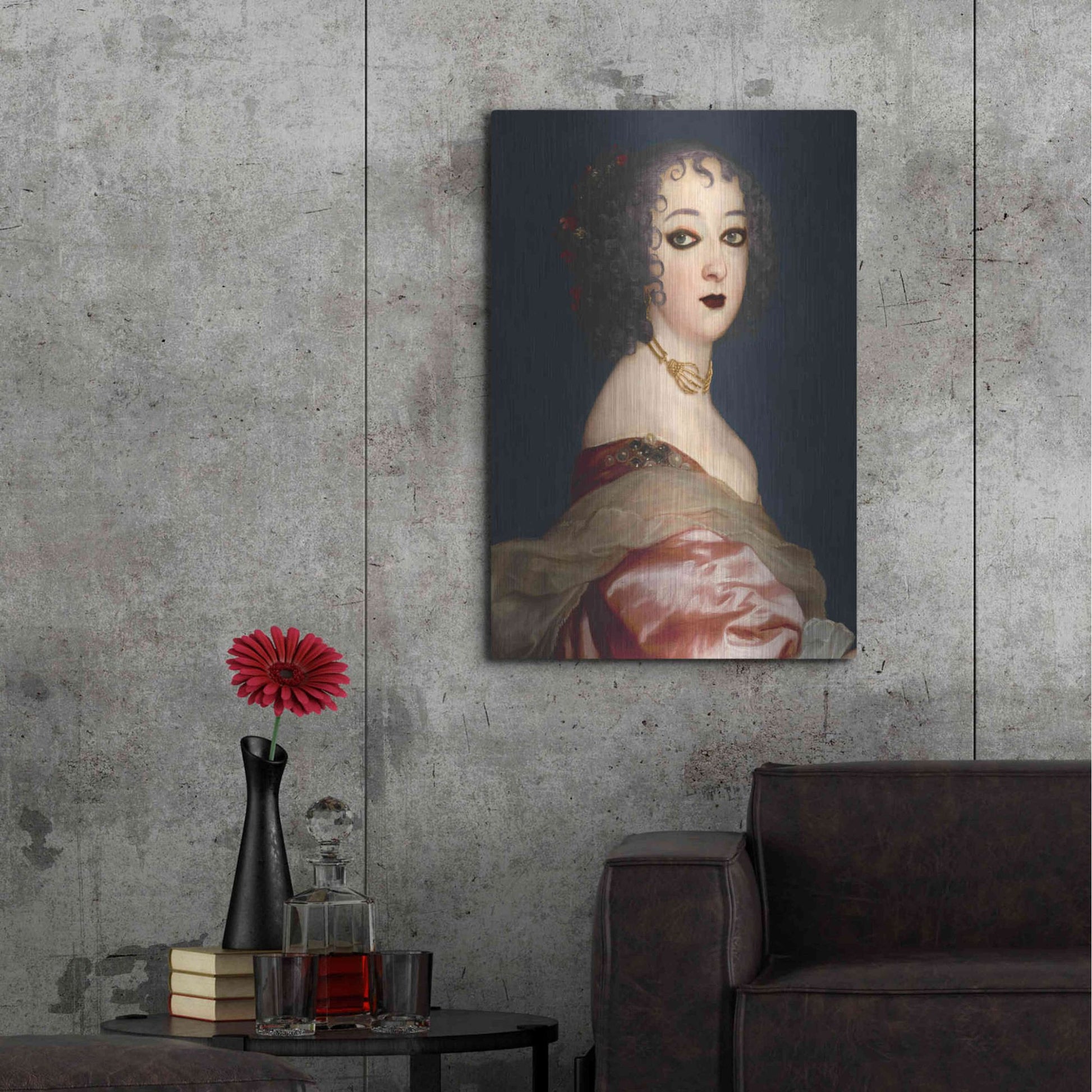Luxe Metal Art 'Gothic Jane II' by Grace Popp, Metal Wall Art,24x36