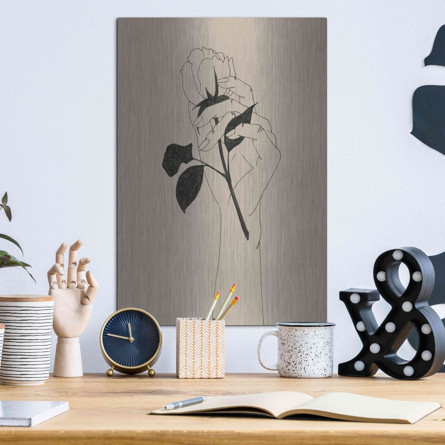 Luxe Metal Art 'You're the One II' by Grace Popp, Metal Wall Art,12x16